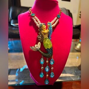 SOLD Betsey Johnson “Into The Blue” Huge Mermaid Necklace